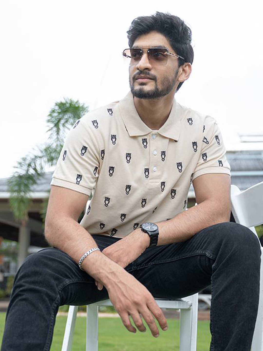 KEITH KARTER Men Brand Logo Polo Collar Regular Fit T-shirt