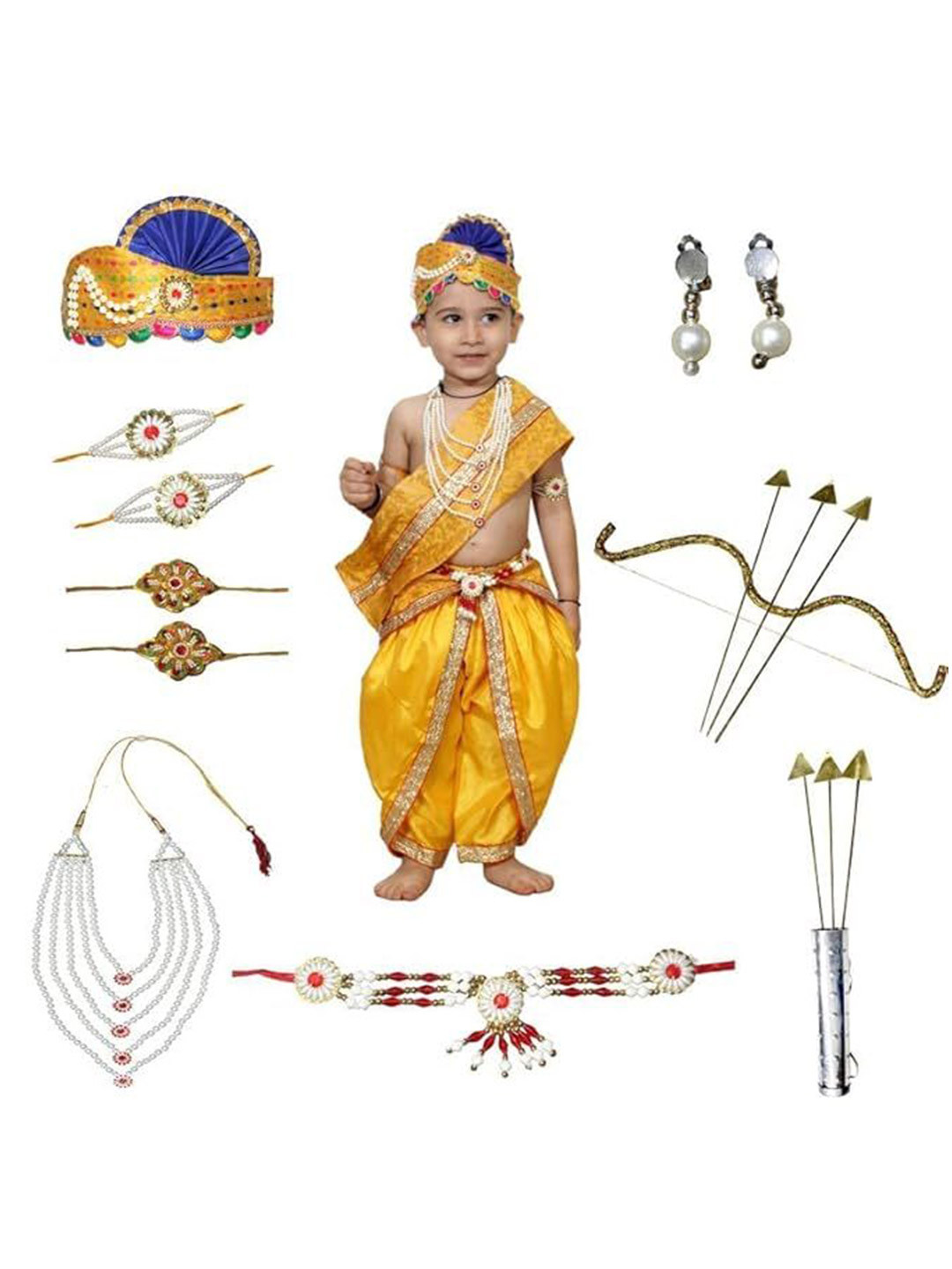 Kaku Fancy dresses Boys Woven Design Ram Navami Costume