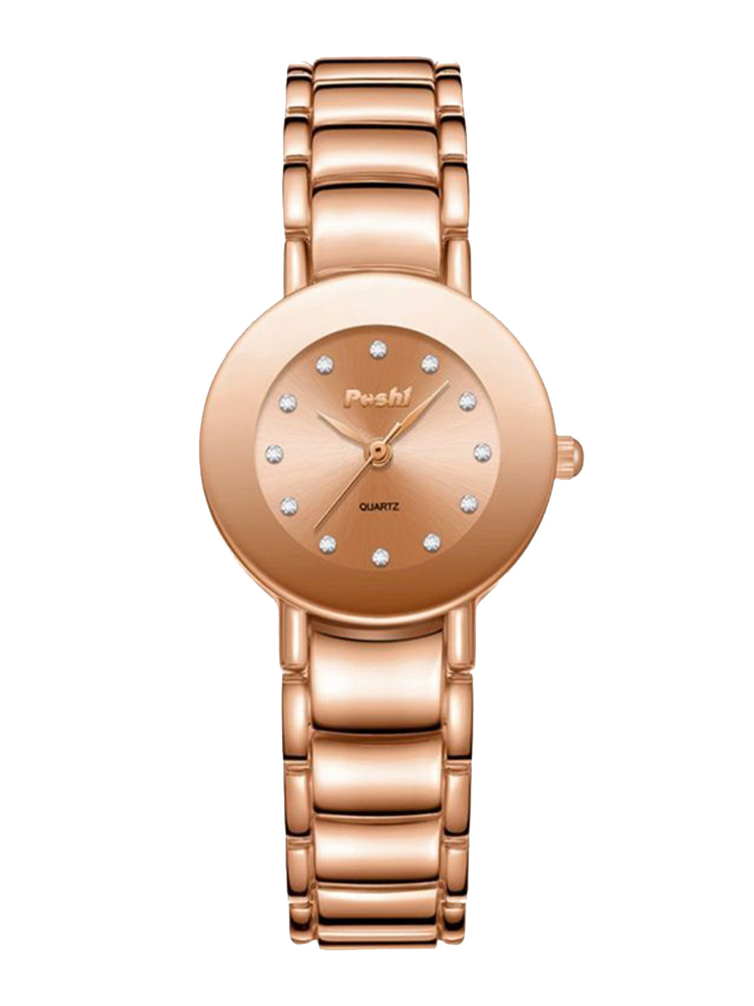 Poshi Women Circle Dial Stainless Steel Strap Watch with Adjustable Clasp