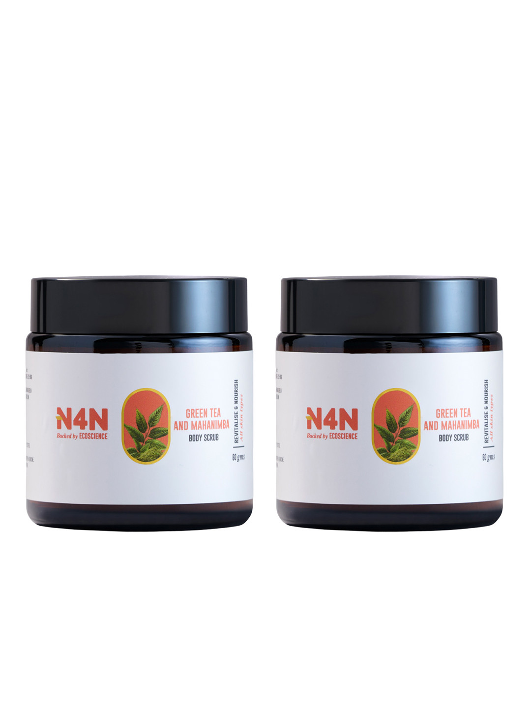 N4N  Set of 2 Revitalise Green Tea & Mahanimba Body Scrub - 60g Each