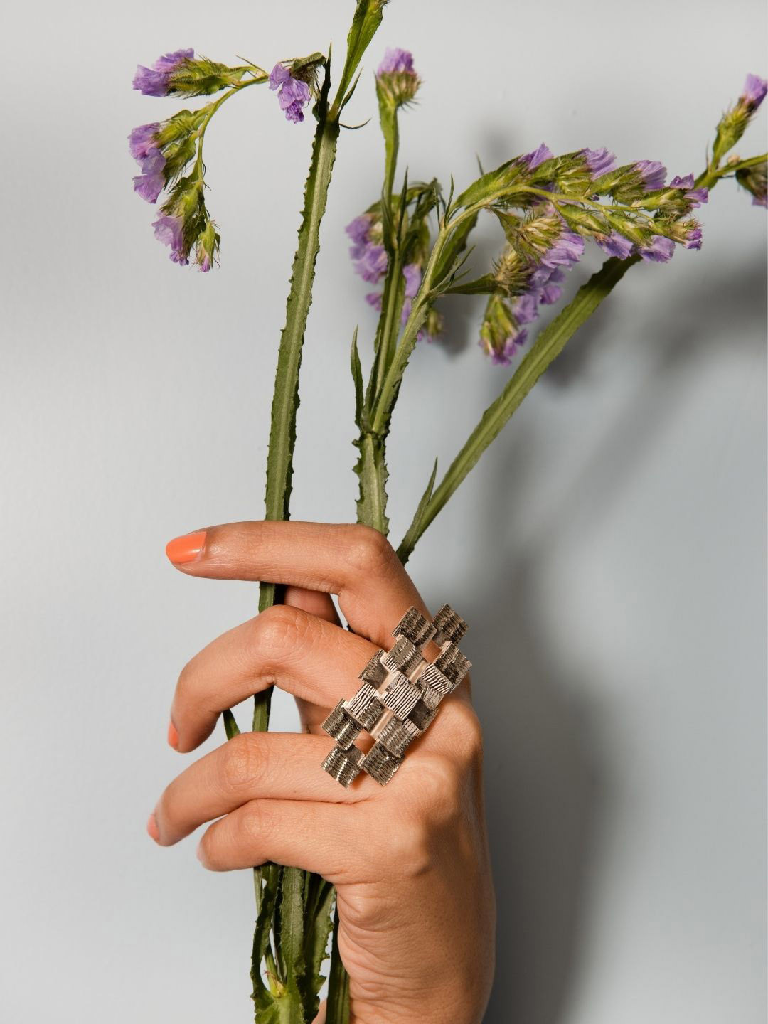 House of Pehr Silver-Plated Etched Finger Ring