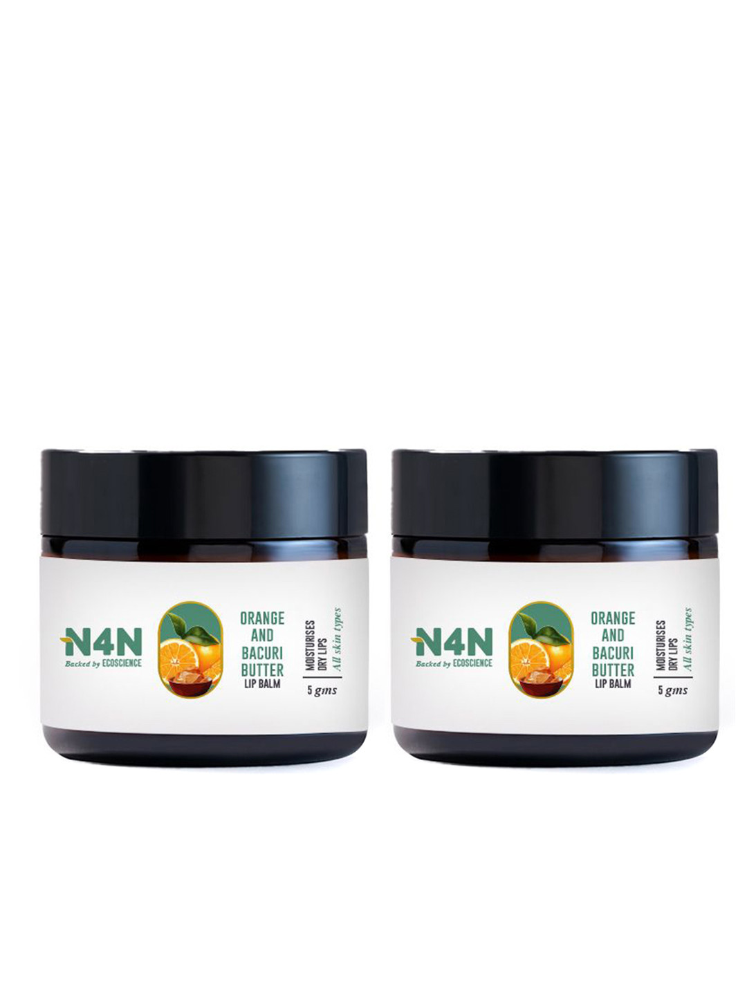 N4N  Set of 2 Orange & Bacuri Butter Moisturizing Lip Balm - 5g Each