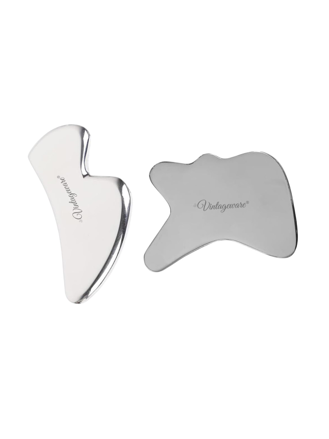 Vintageware Set Of 2 Skin Boosting Stainless Steel Gua Sha