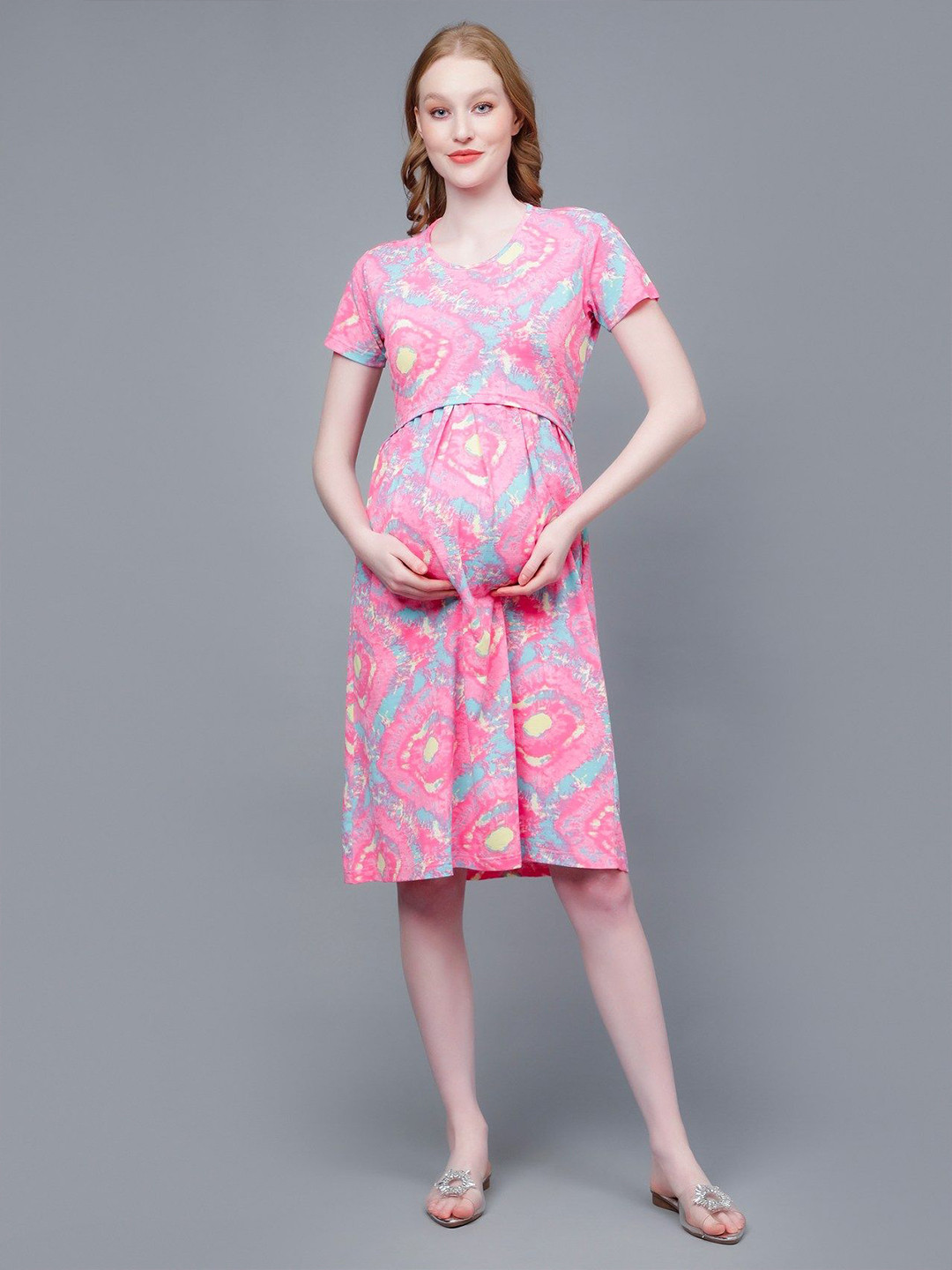 MORDEN MUSE Tie and Dye Dyed Maternity Sheath Dress