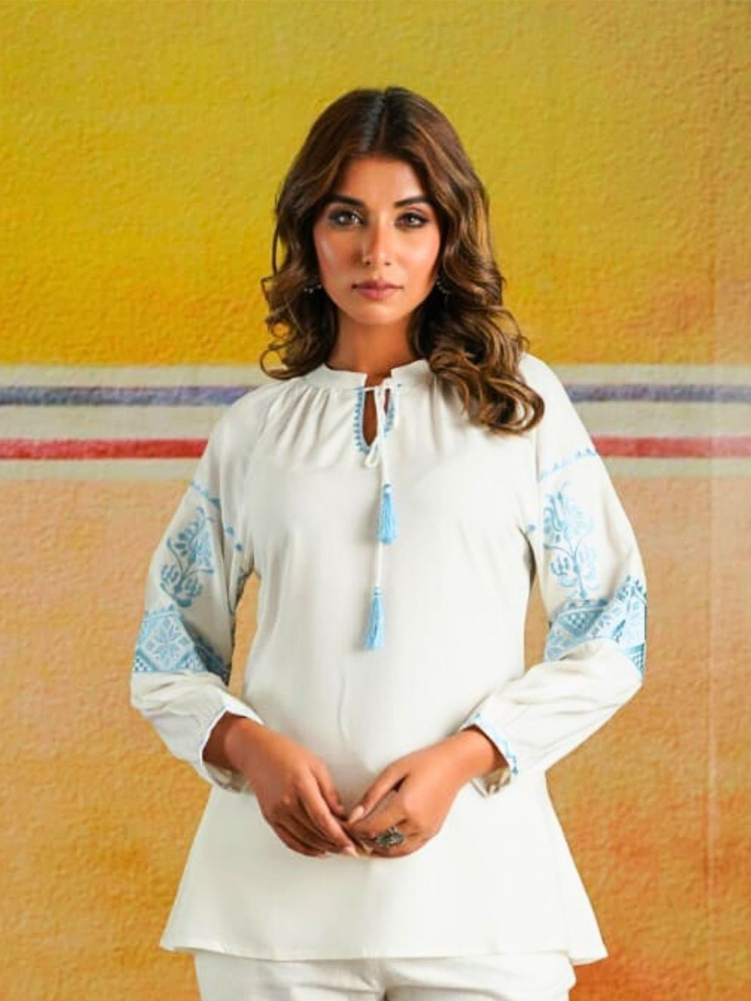 Atha Fashion Women Cloudberry Bloom Embroidered Pure Cotton Kurti