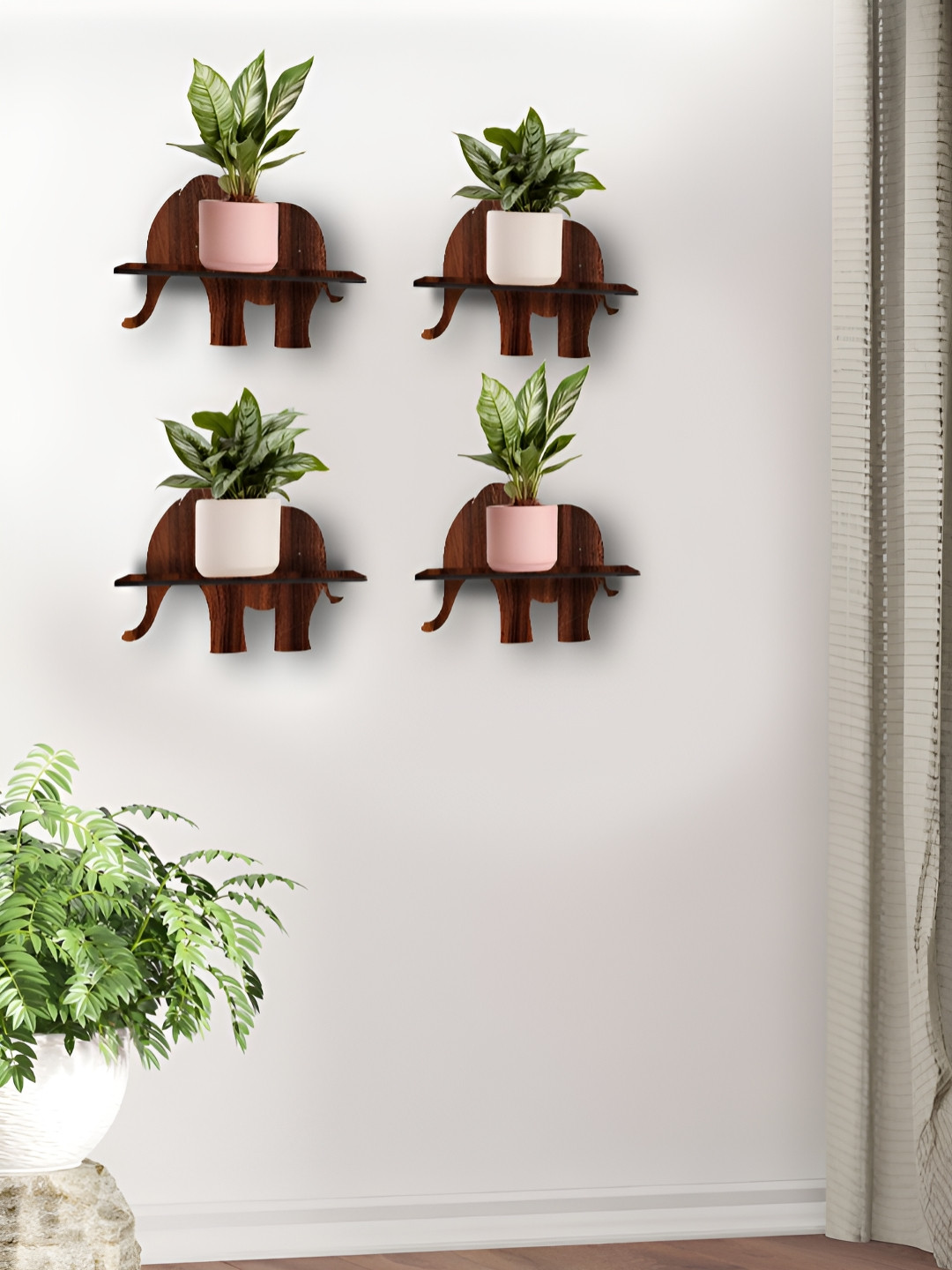 OLIVE TREE 4 Pieces Planter Stand Wall Shelves