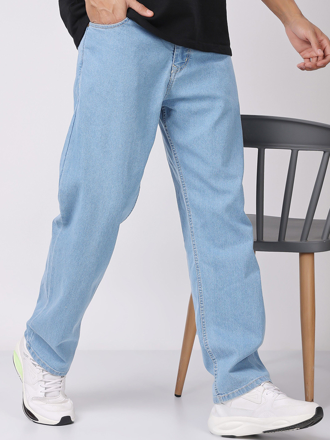 ZAYSH Men Mid-Rise Cotton Denim Baggy Jeans