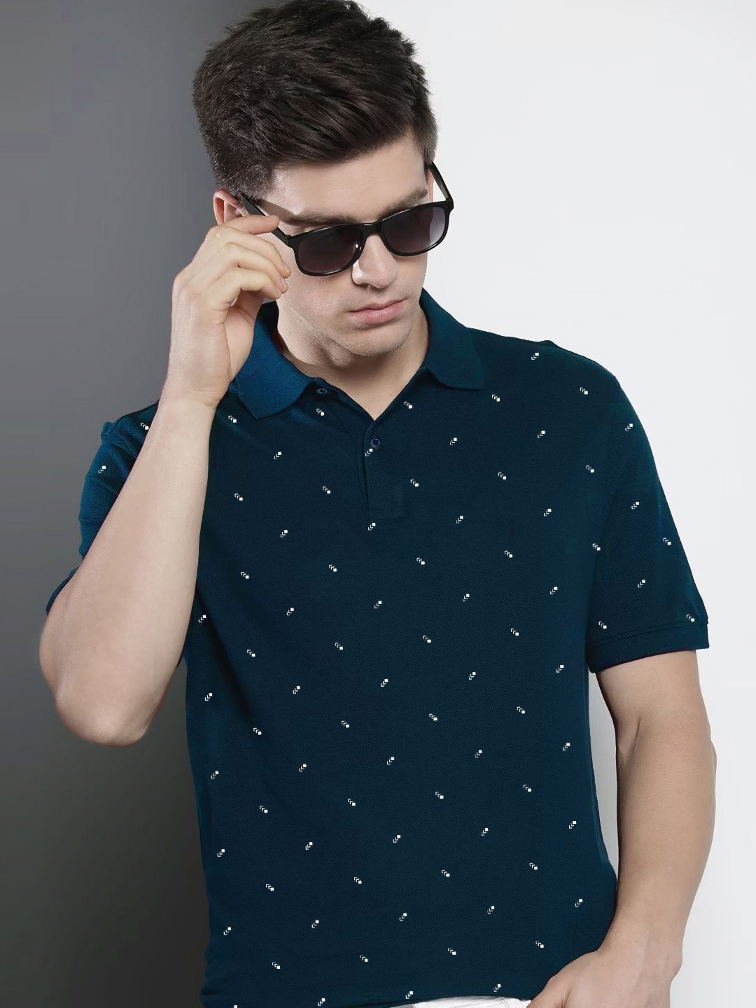SZN Men Printed Polo Collar Moisture Wicking T-shirt
