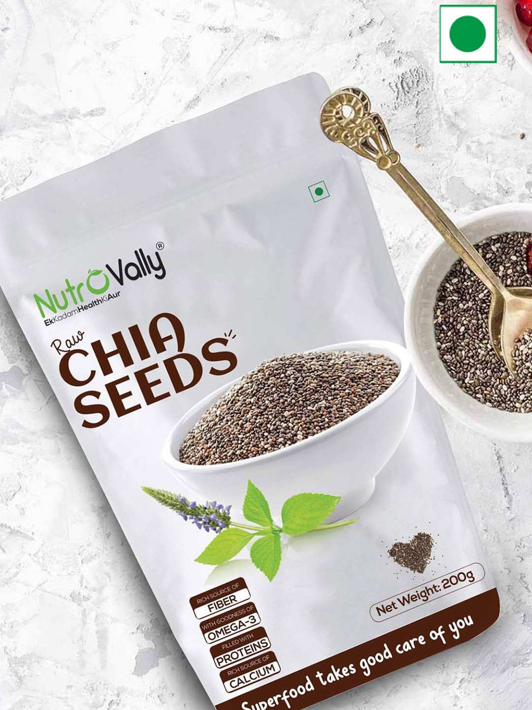 NutroVally Raw Chia Seeds With Omega 3 - 200 g