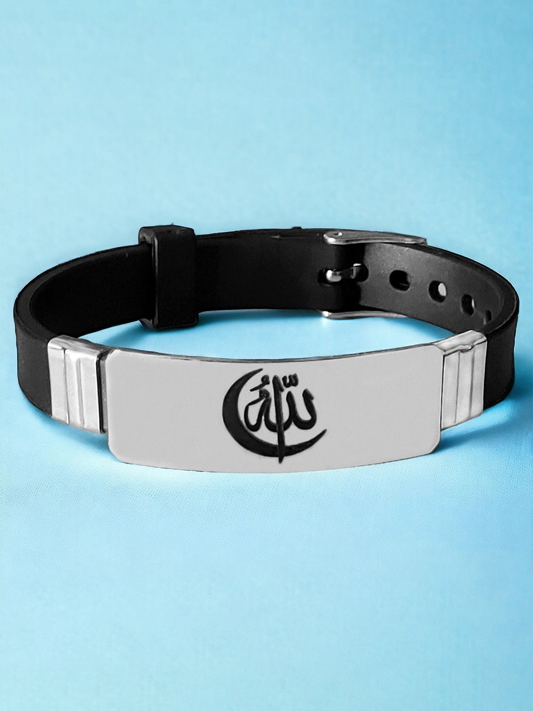 M Men Style Silver-Plated Stainless Steel Wraparound Muslim Islamic Arabic Bracelet