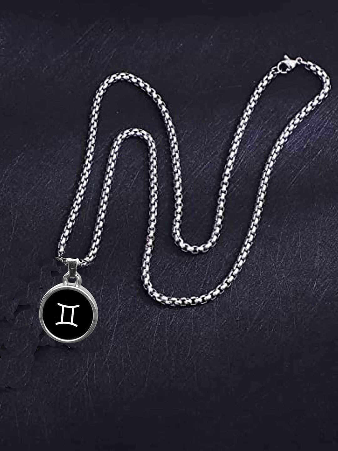 M Men Style Stainless Steel Zodiac Sign Pendant With Chain