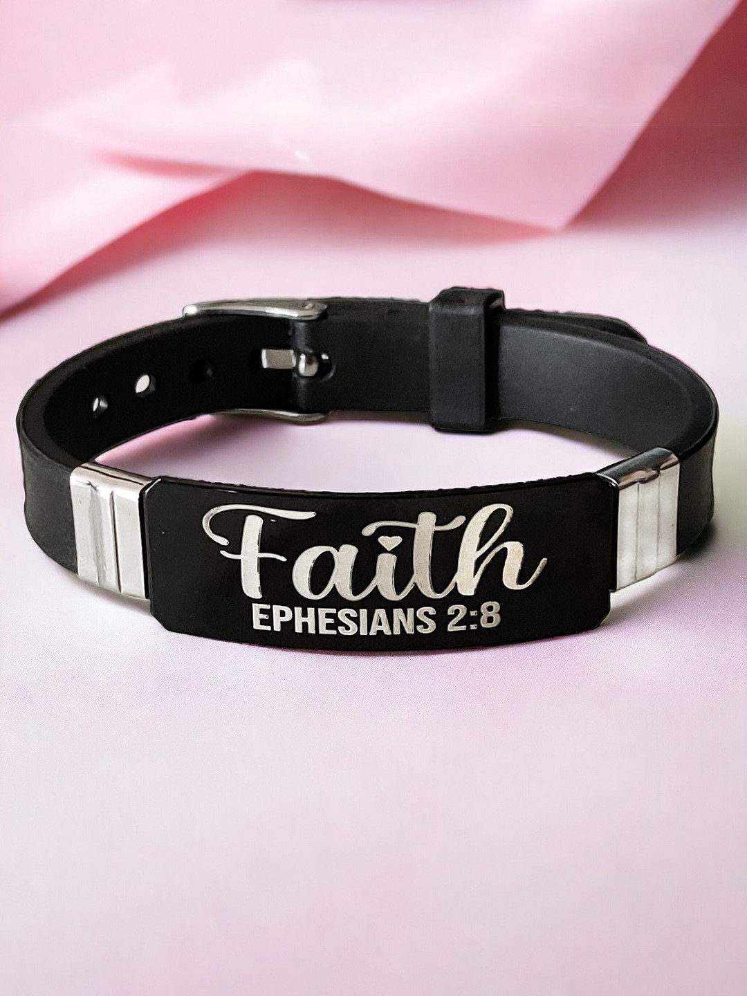 M Men Style Stainless Steel Wraparound Bible Verse Bracelet