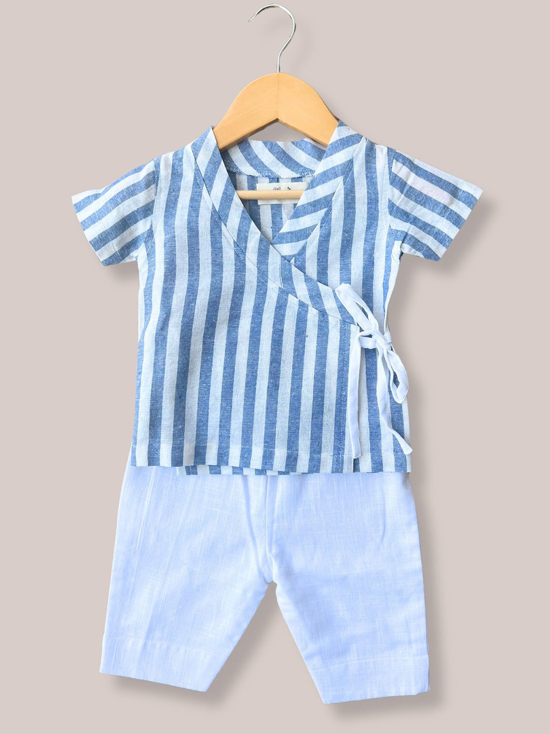 Mamma's Bear Boys Striped V-Neck Pure Cotton Top With Trouser