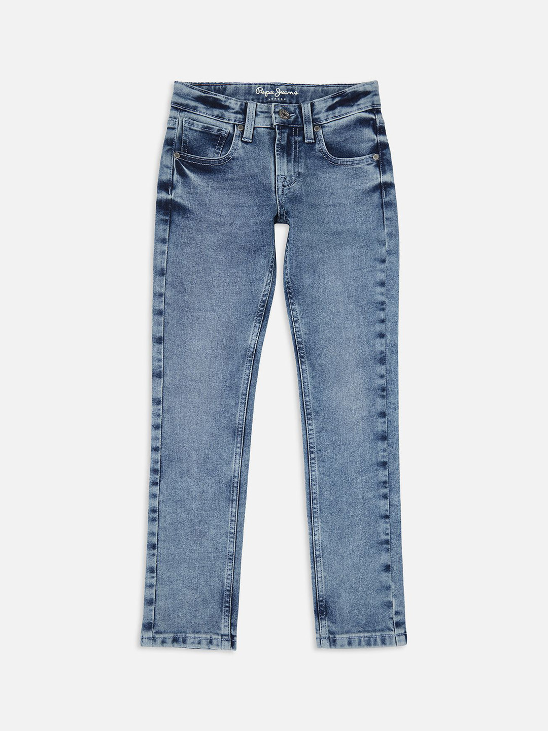 Pepe Jeans Boys Slim Fit Mid-Rise Heavy Fade Stretchable Jeans