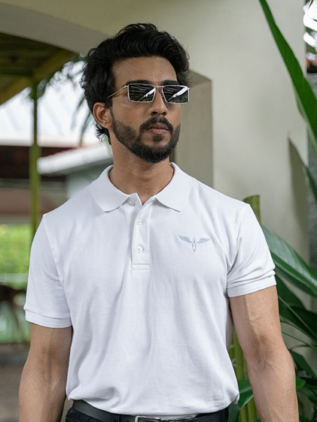 KEITH KARTER Men Polo Collar Brand Logo Regular Fit T-shirt