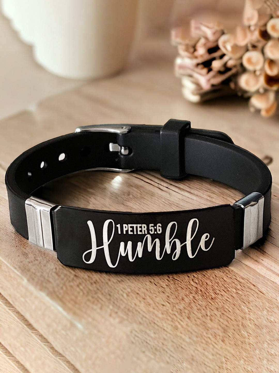 M Men Style Stainless Steel Wraparound Bible Verse Bracelet