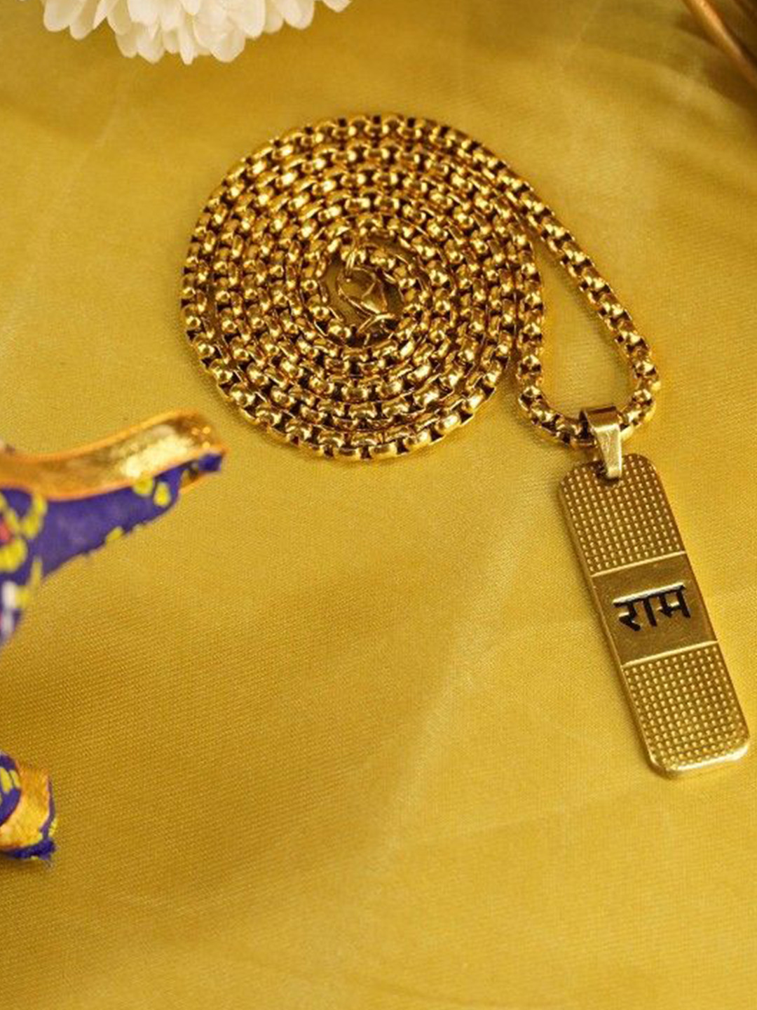 PASU FASHION Unisex Stainless Steel Gold-Plated Pendant Ram Name With Chain