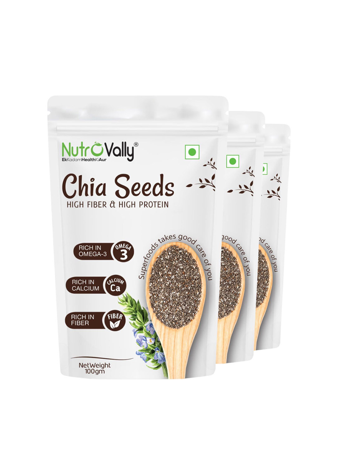 NutroVally Set Of 3 Chia Seeds 300g