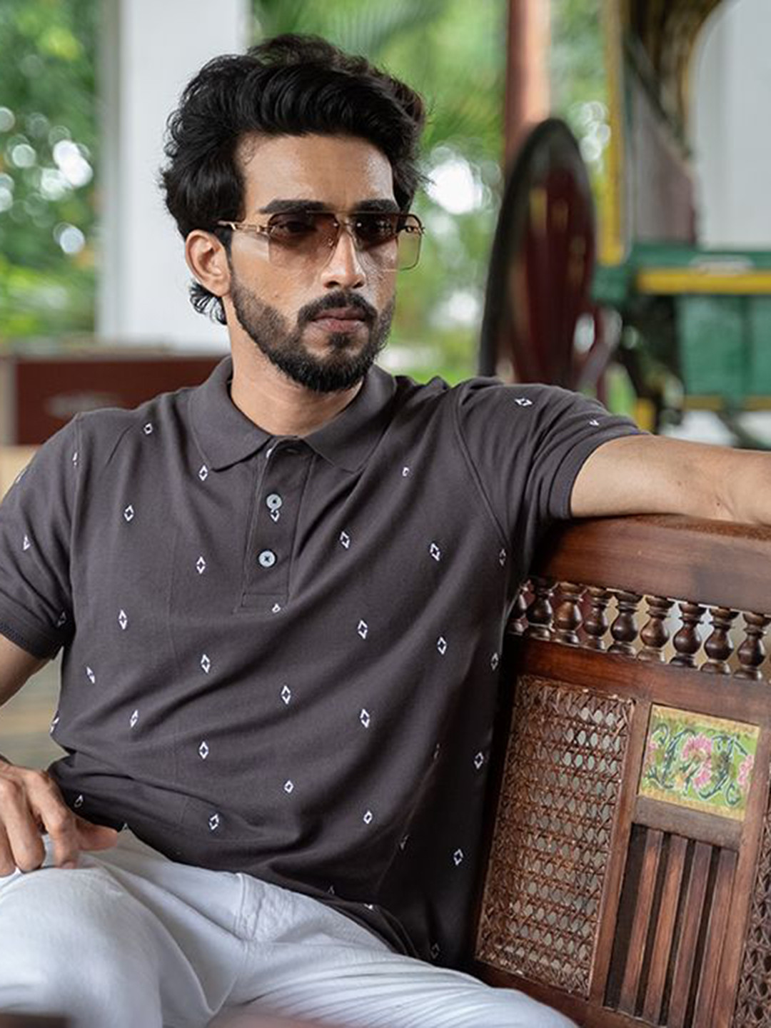 KEITH KARTER Men Polo Collar Regular Fit T-shirt