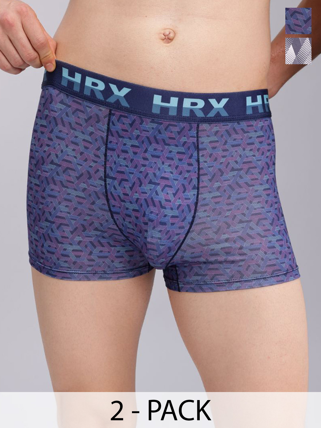 HRX by Hrithik Roshan Pack Of 2 Printed Short Trunks HTO-PV-Print-103-105-S