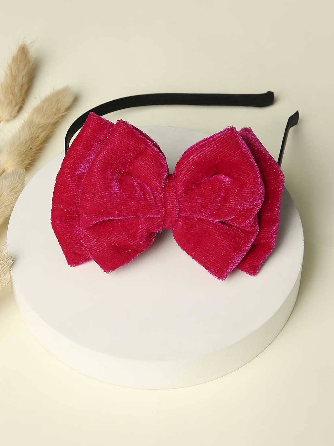 Arendelle Girls Velvet Double Layered Big Bow Hairband