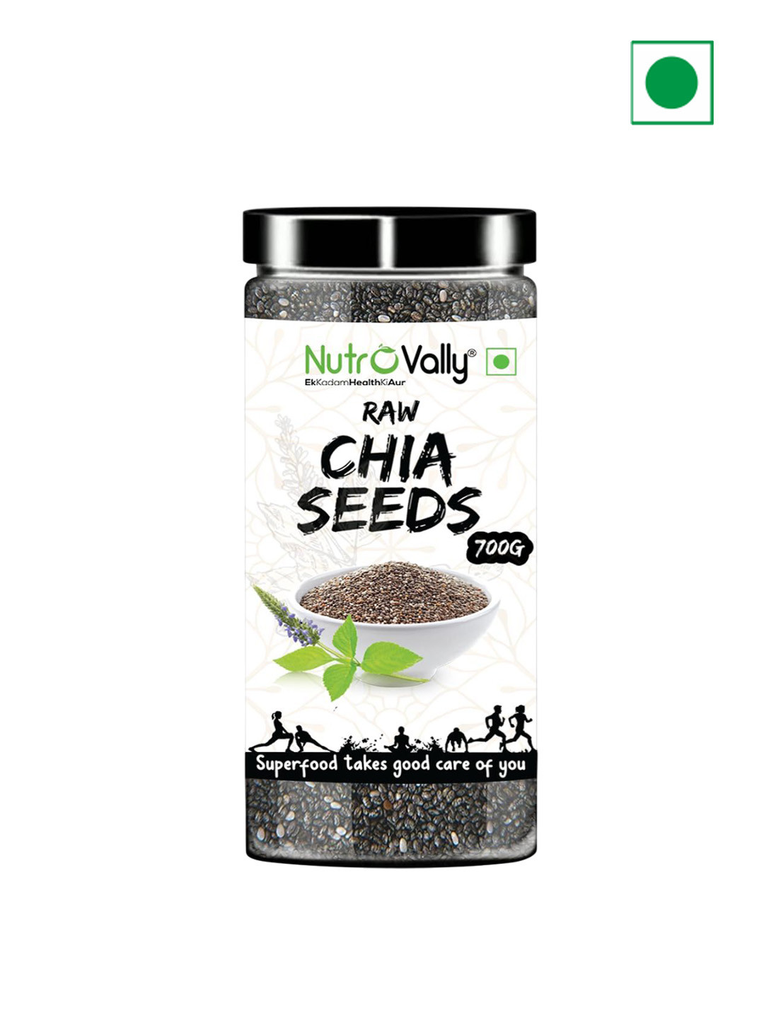 NutroVally Unisex Raw Chia Seeds - 700 g
