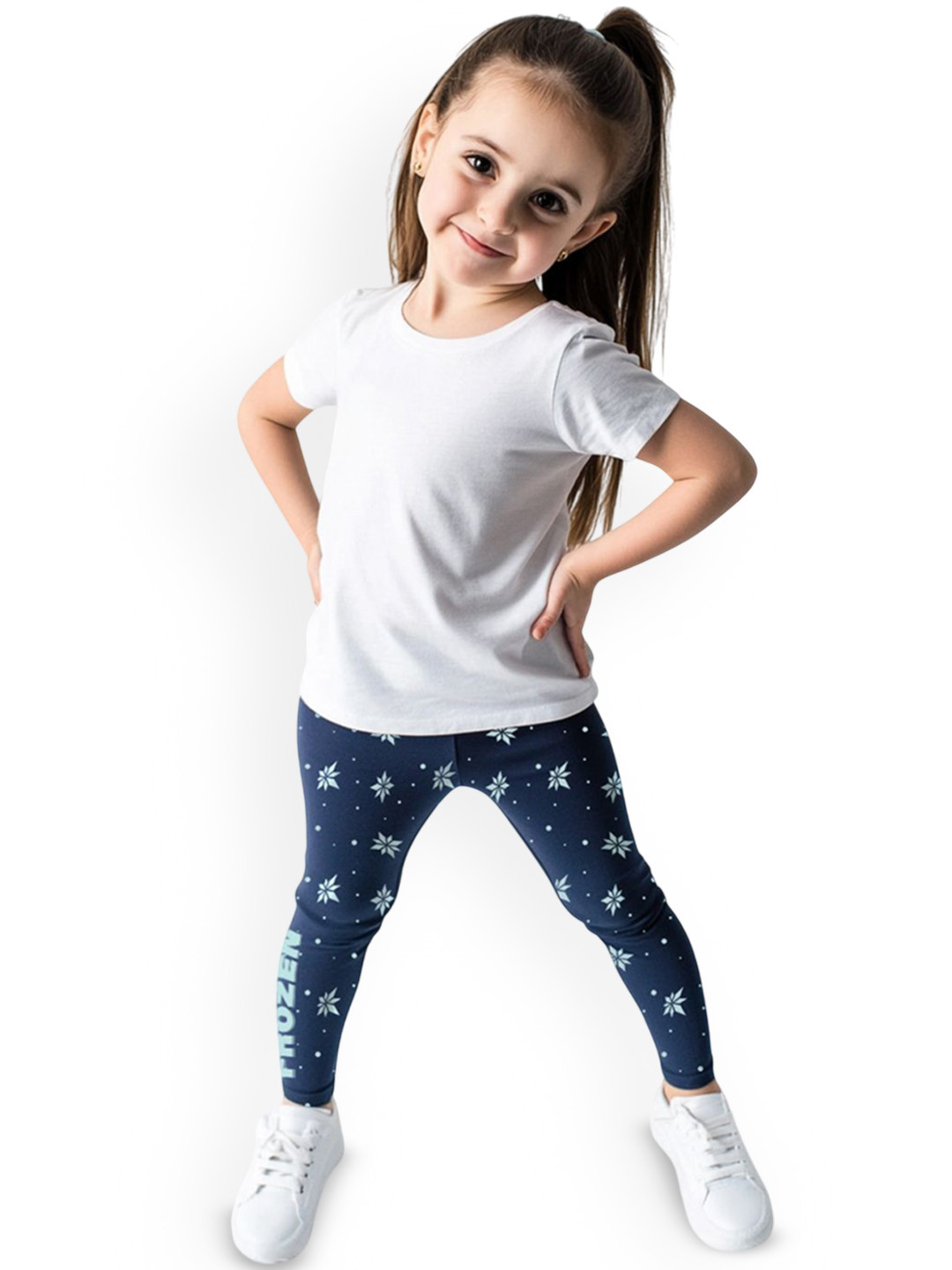 NautiNati Disney Frozen Girls Cotton All-over Print Leggings