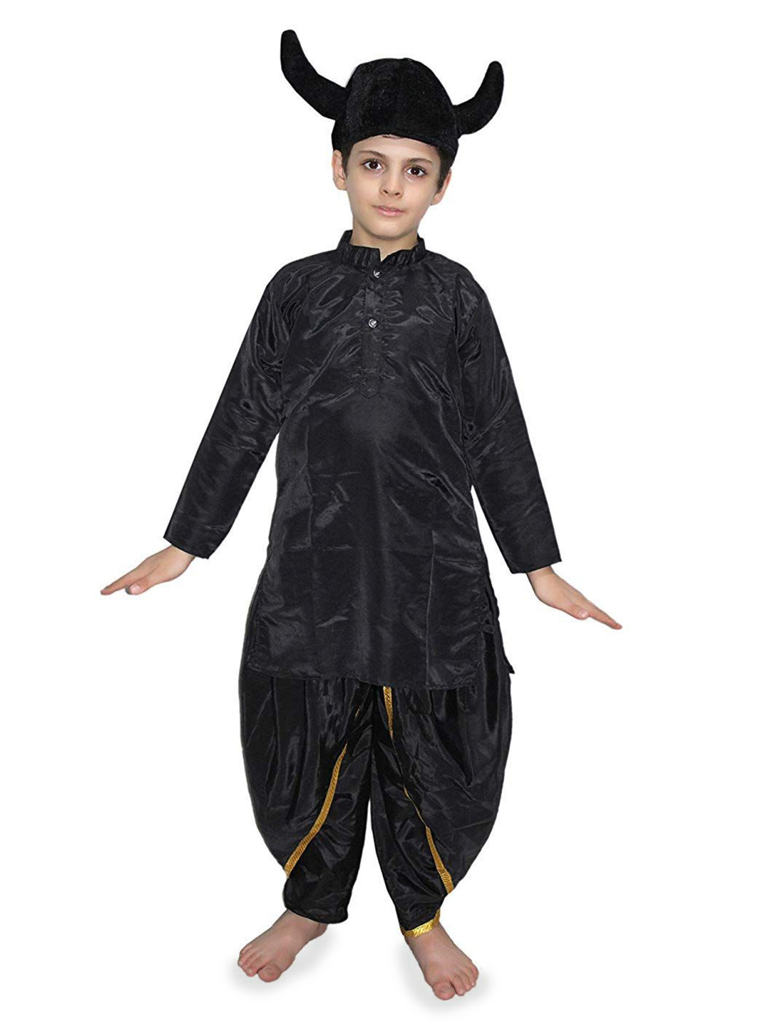 Kaku Fancy dresses Boys Mandarin Collar Rakshas Costume Of Mythological Character