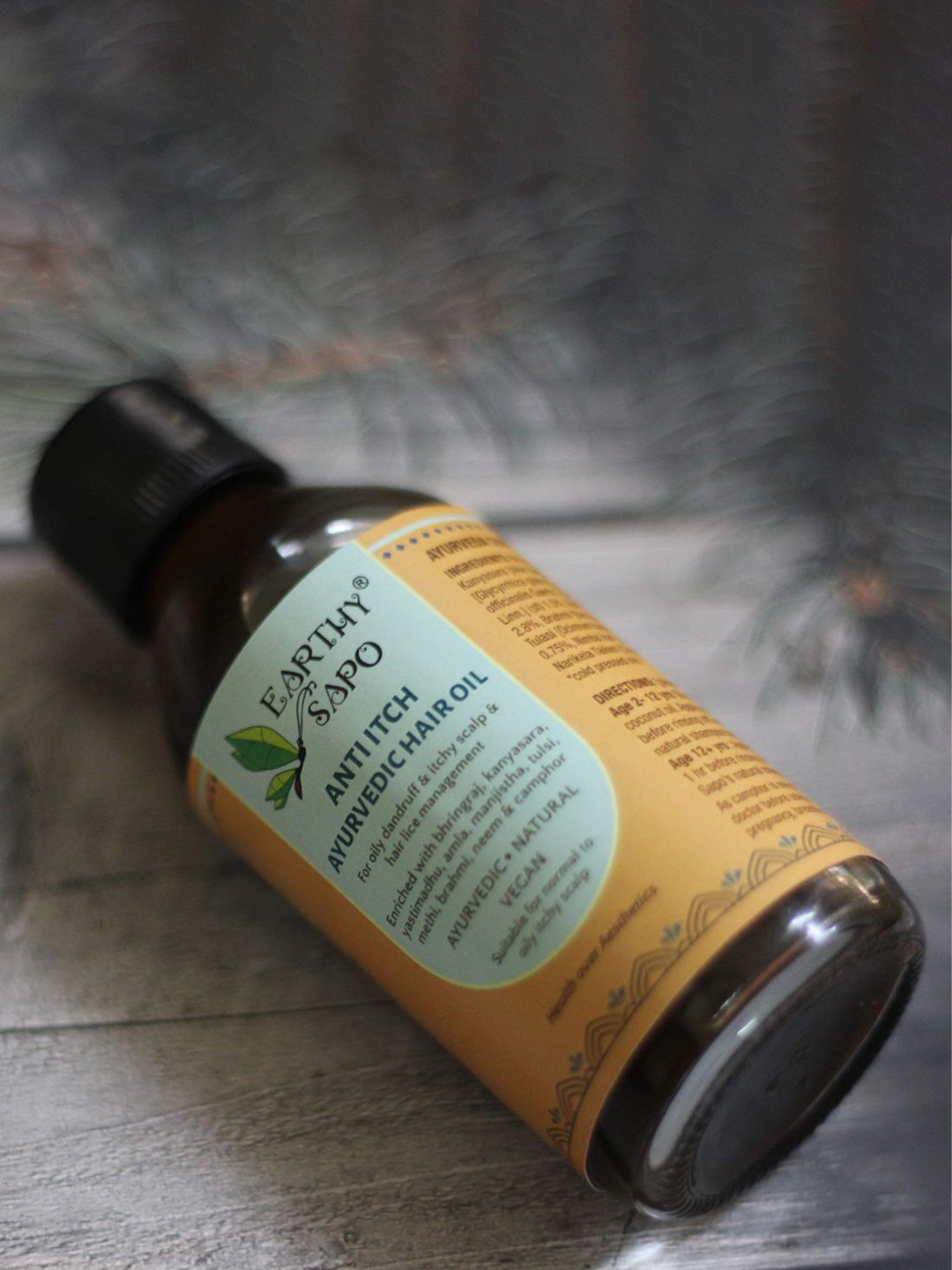 EARTHY SAPO Anti Itch Ayurvedic Hair Oil With Tulsi & Neem - 100 ml