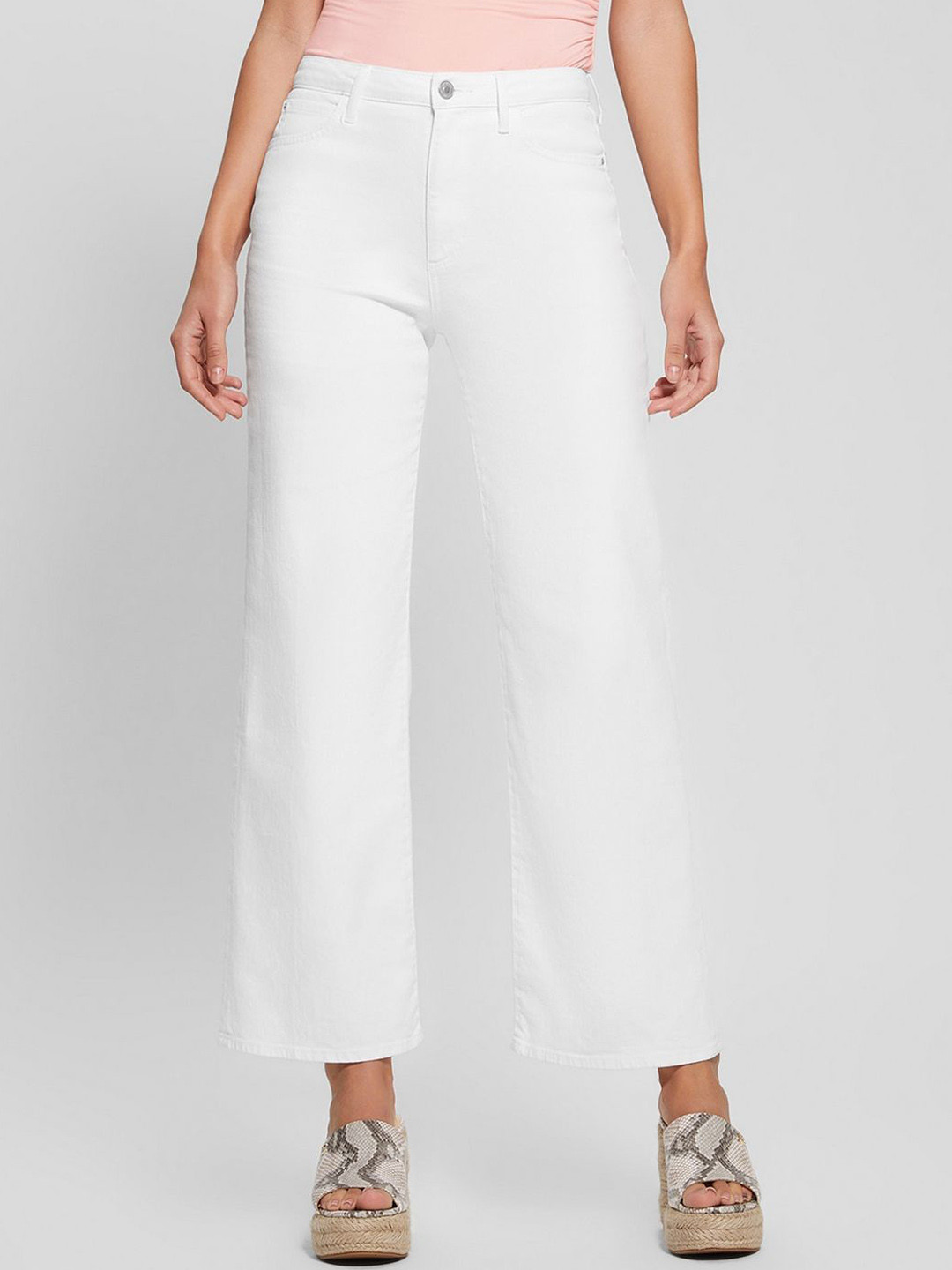 GUESS Women Wide Leg High-Rise Jeans
