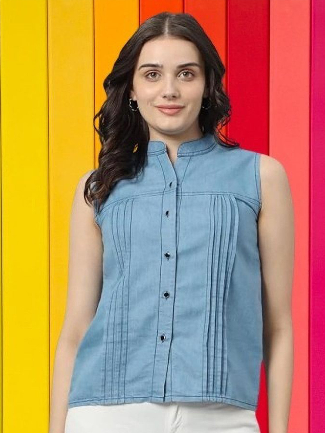 GIRLS WITH WINGS Women Self Design Casual Knitted Shirt