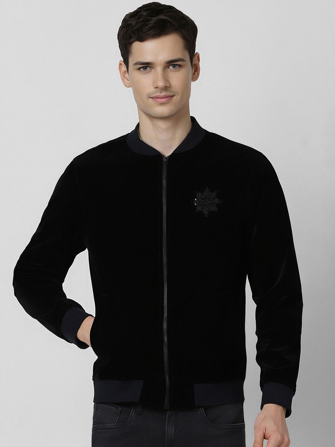 Peter England Elite Embellished Open Front Jacket