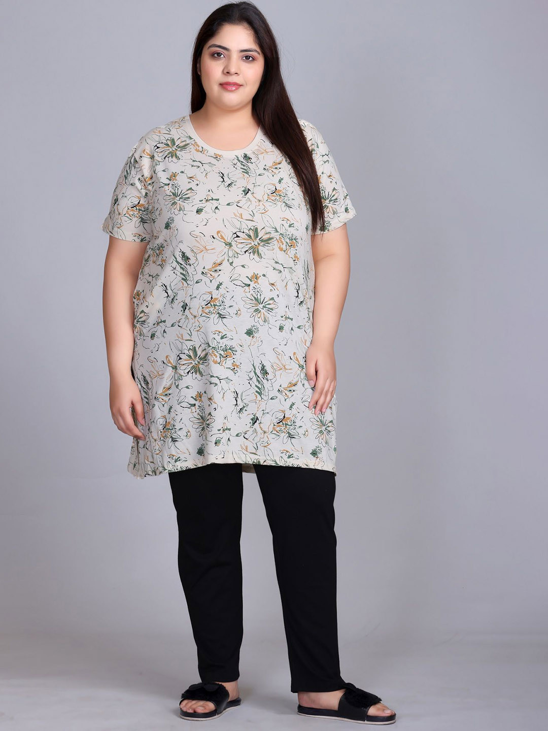 IN Love Women Printed Round Neck T-shirt & Pyjamas Pure Cotton Night suit