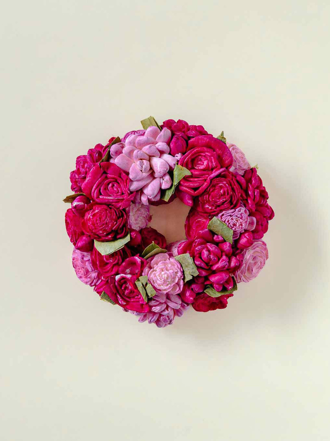 The Wishing Chair Flowers Christmas Wreath Fabric Matte Hall Floral Wall Decor-2.8In