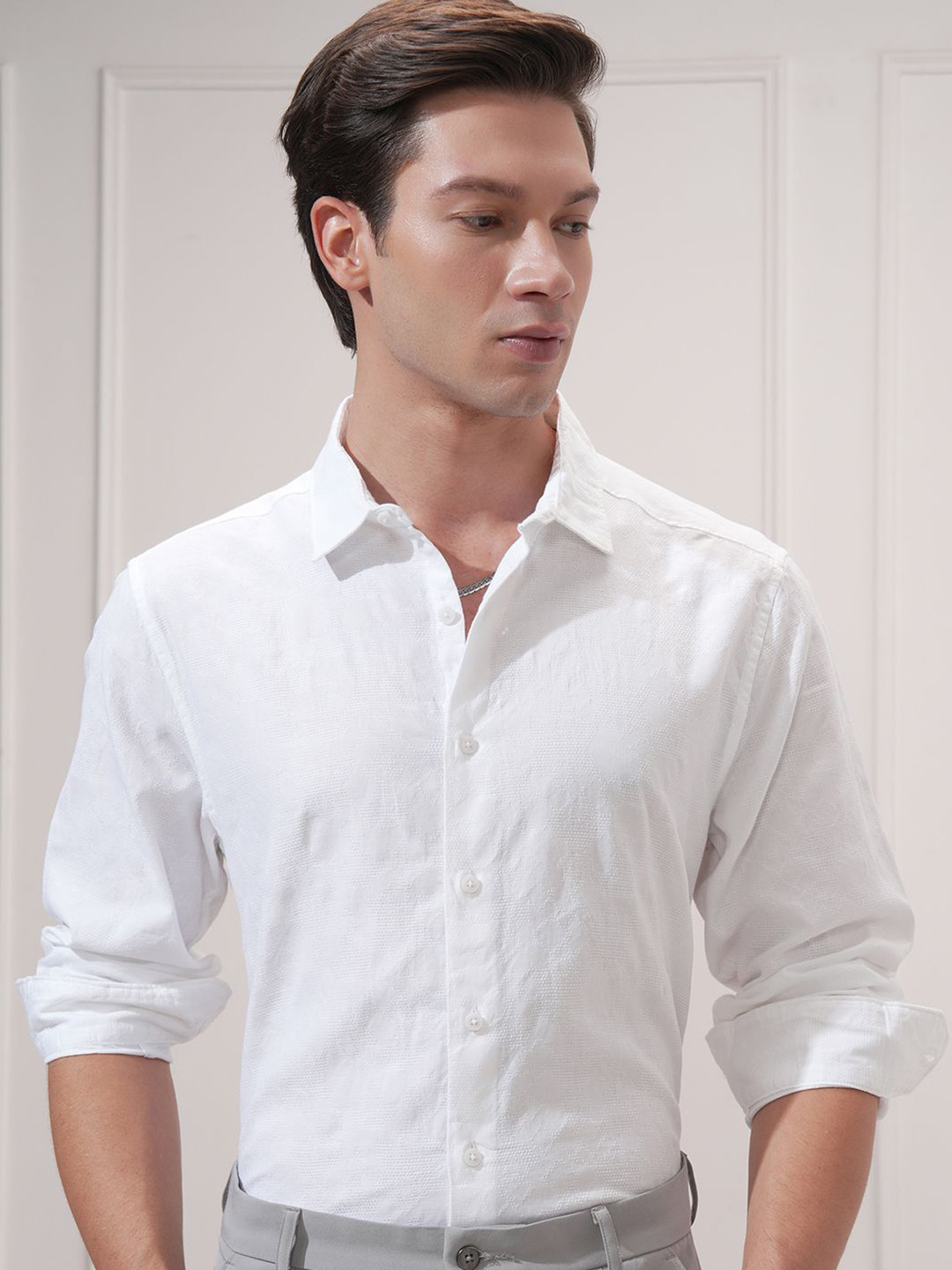 HIGHLANDER Men Comfort Opaque Casual Relaxed Fit Shirt