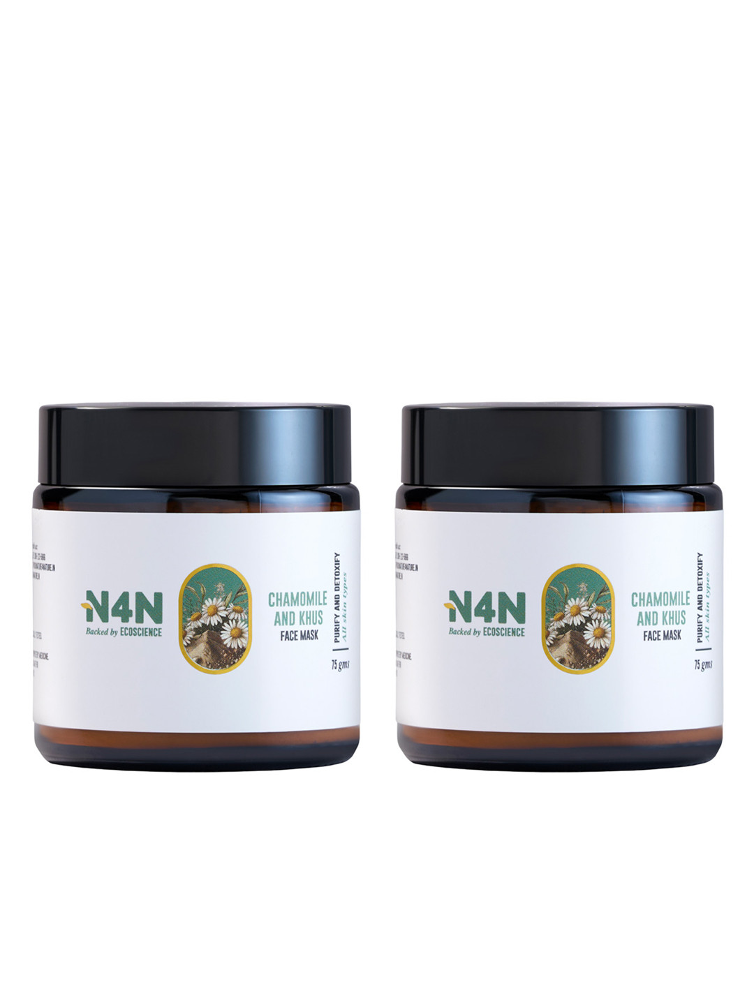N4N  Set of 2 Purify Deetoxify Chamomile & Khus Face Pack - 75g Each