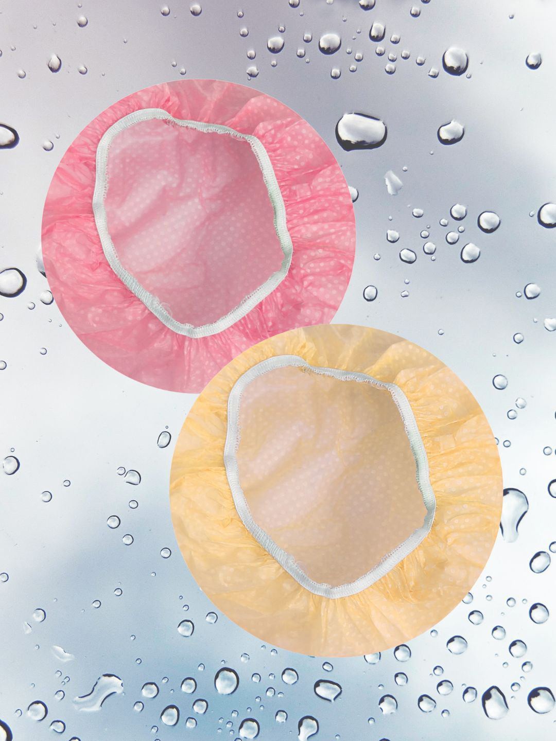 basicare Set Of 2 Reusable Polka Dot Shower Cap