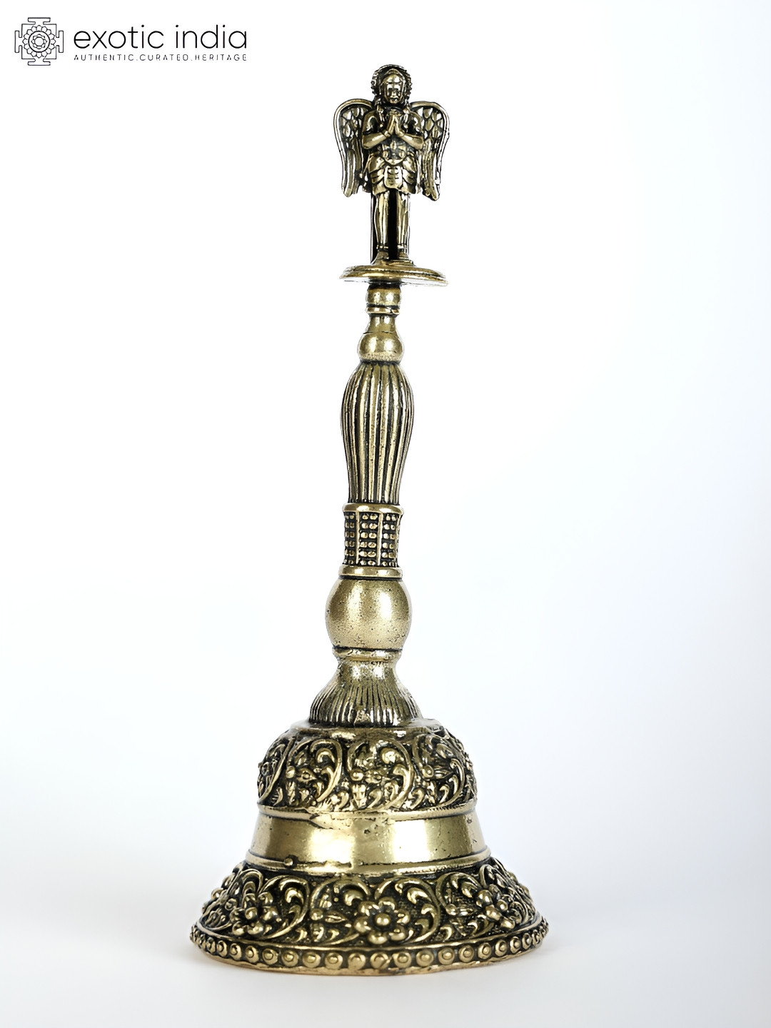 Exotic India Showpice Superfine Garuda Ghanti Bell In Brass
