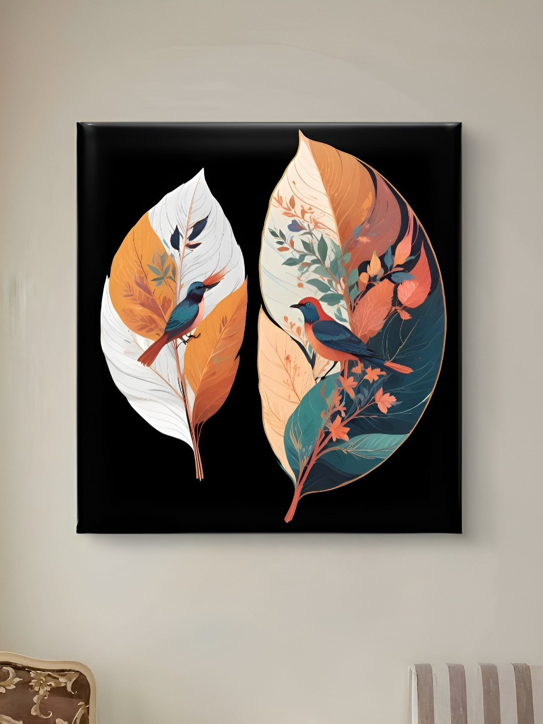 Livin'luxe Birds Canvas Wall Square Paintings Wall Art -16 x 16 In