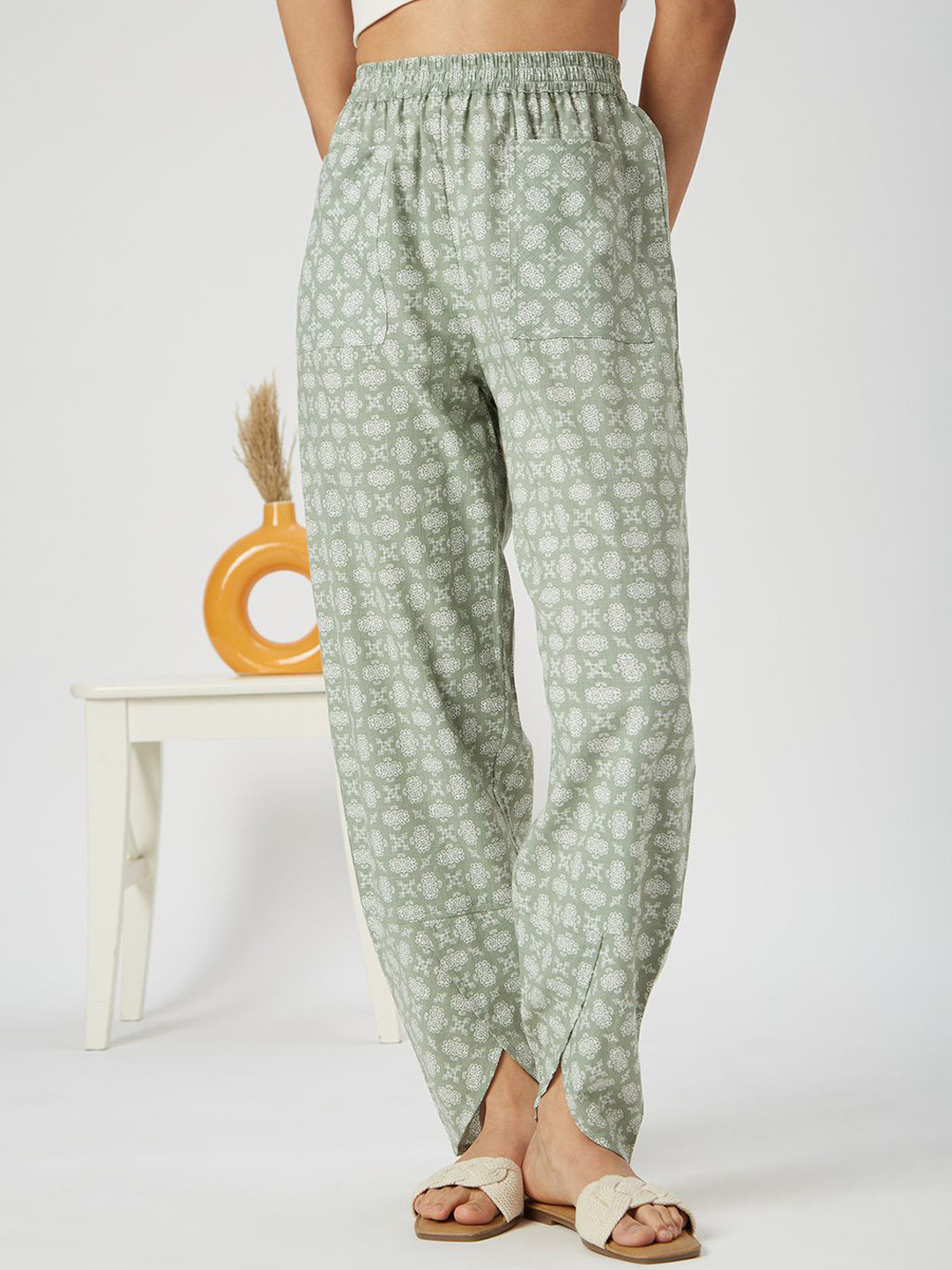 Mystere Paris Women Printed Cotton Lounge Pants