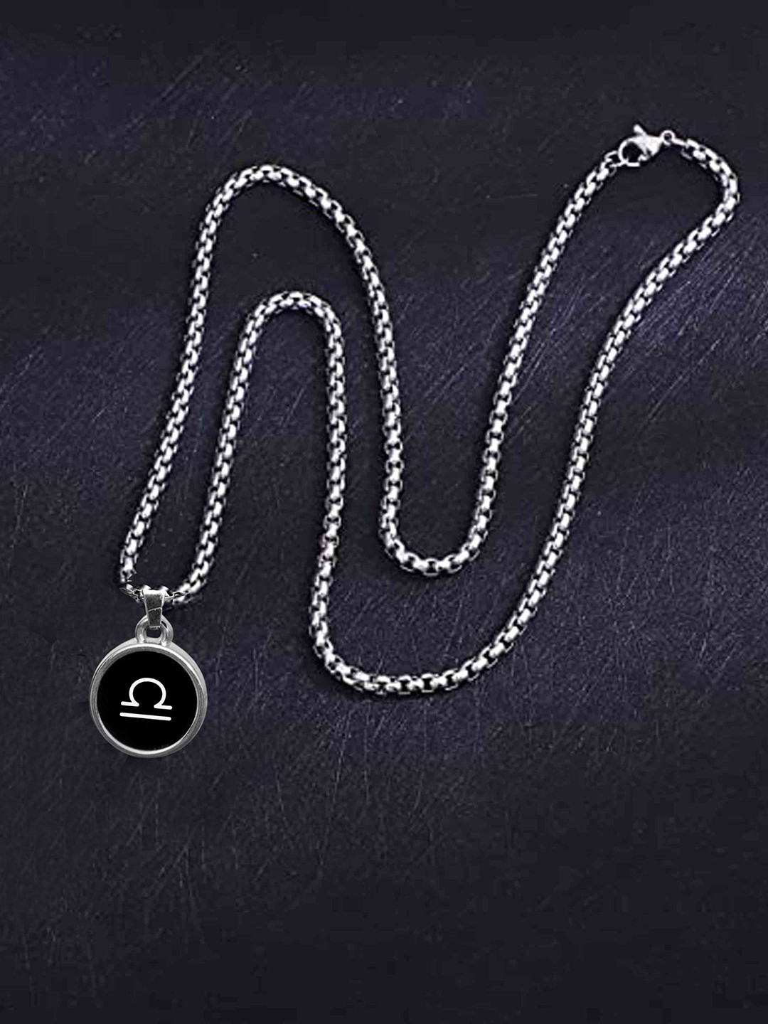 M Men Style Stainless Steel Zodiac Sign Pendant With Chain