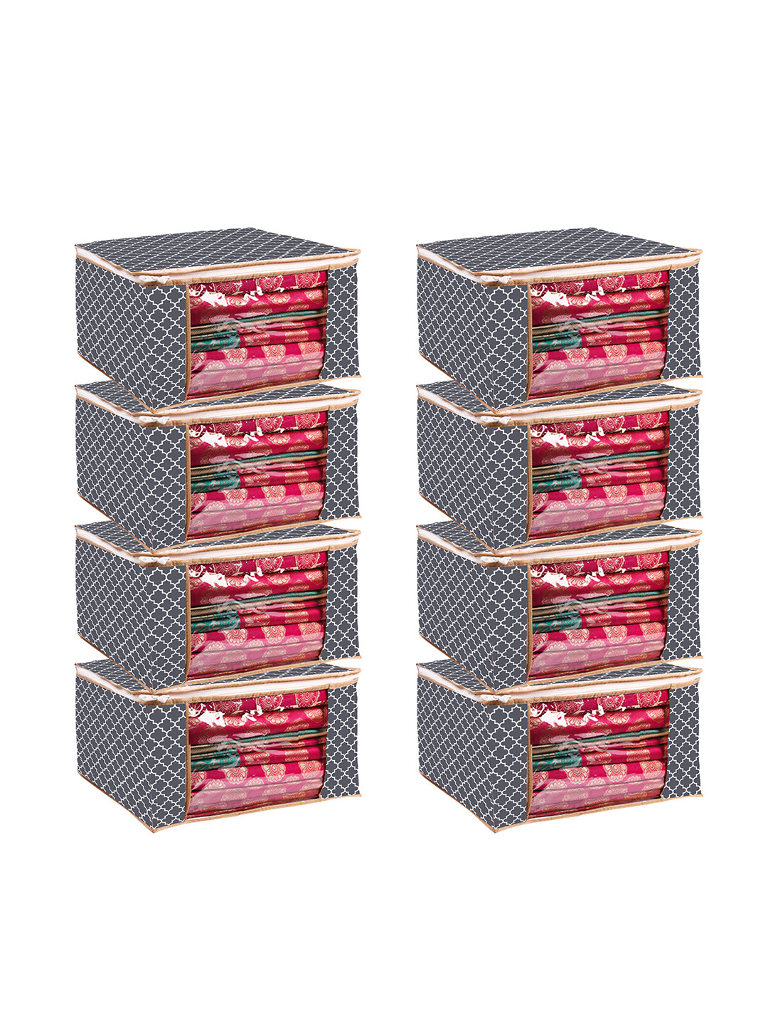 Panchhi Store Grey Pack of 8 Clothes Cover with Zipper