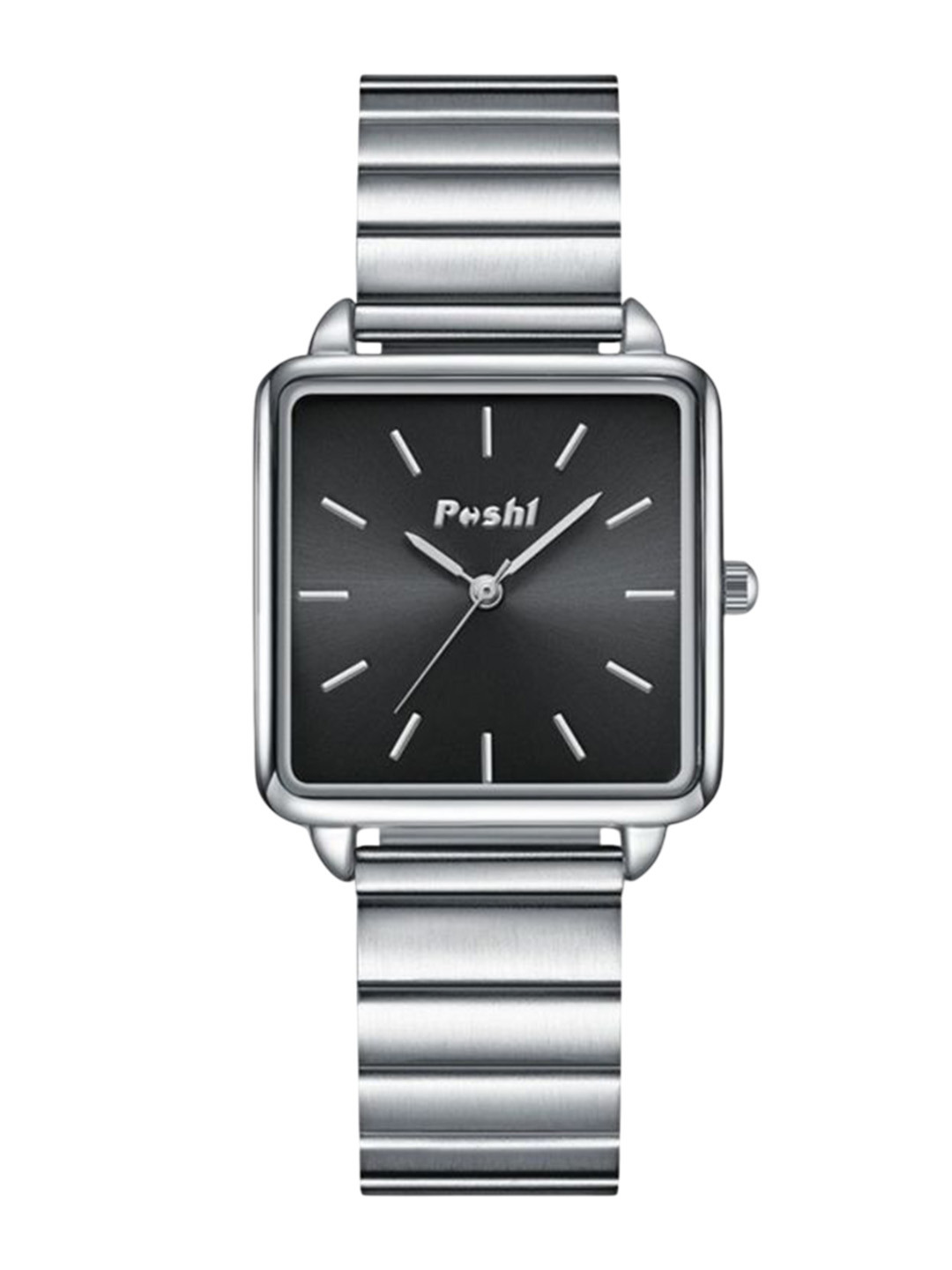 Poshi Women Square Dial Stainless Steel Quartz Wristwatch