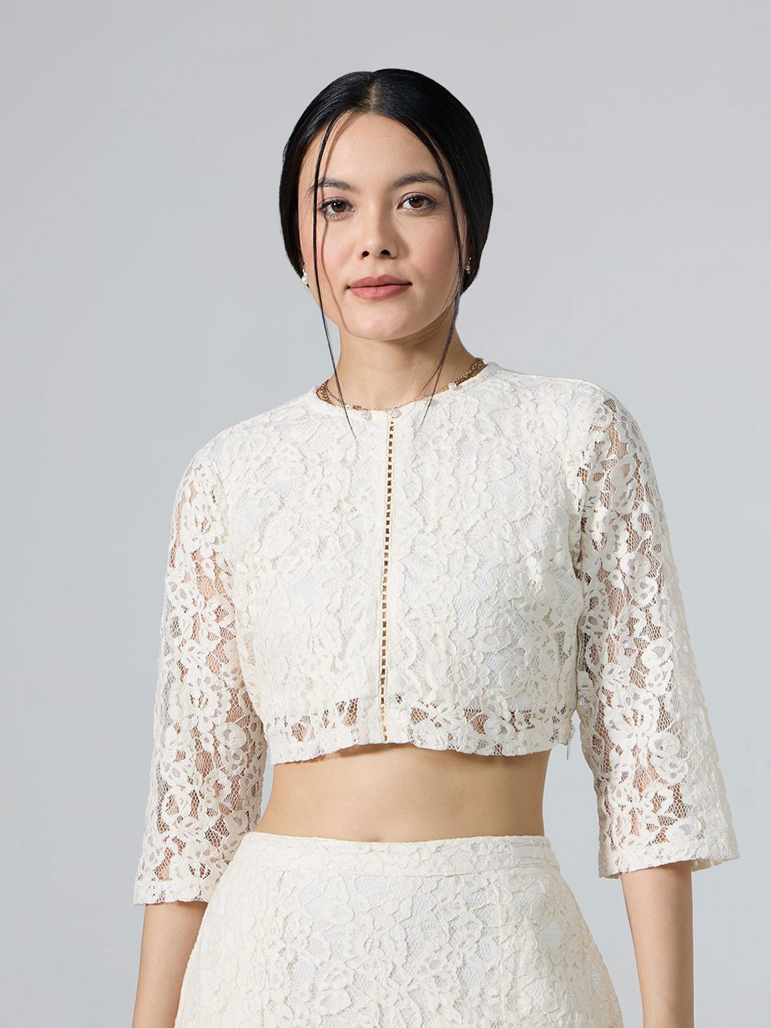 20Dresses Cotton Lace Styled Back Crop Top