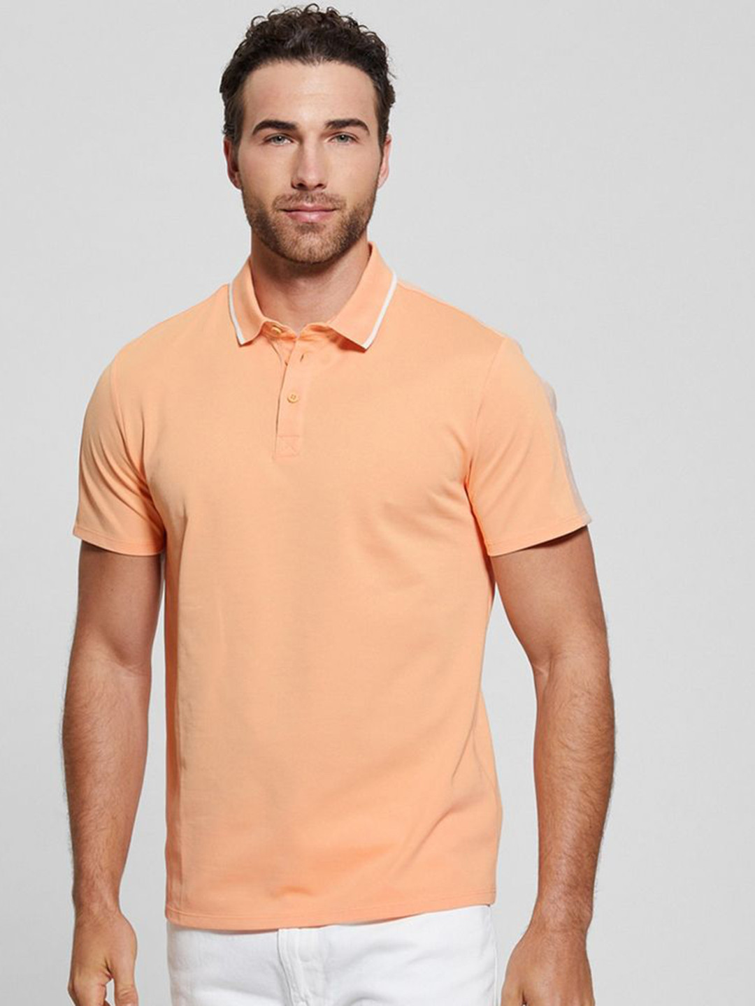 GUESS Men Polo Collar Pockets T-shirt