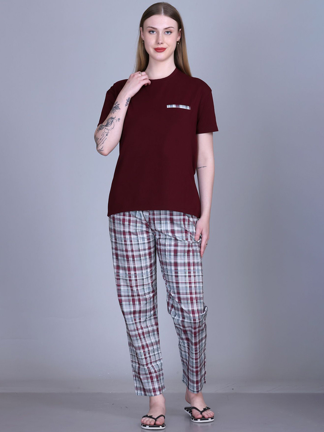 KIZA Women Round Neck  Night suit