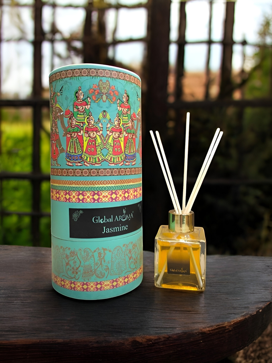 GLOBAL AROMA Blue & Red Jasmine Reed Aroma Oil Diffuser & Sticks 100ml