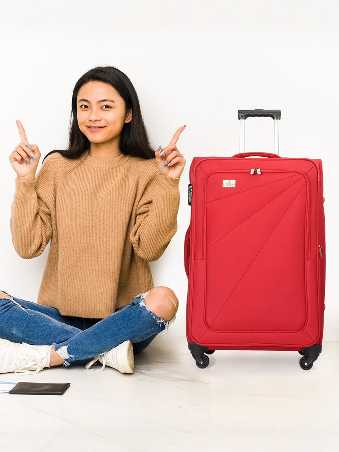 THE CLOWNFISH Unisex Farren Series Soft Sided Premium Luggage Polyester Trolley Bag