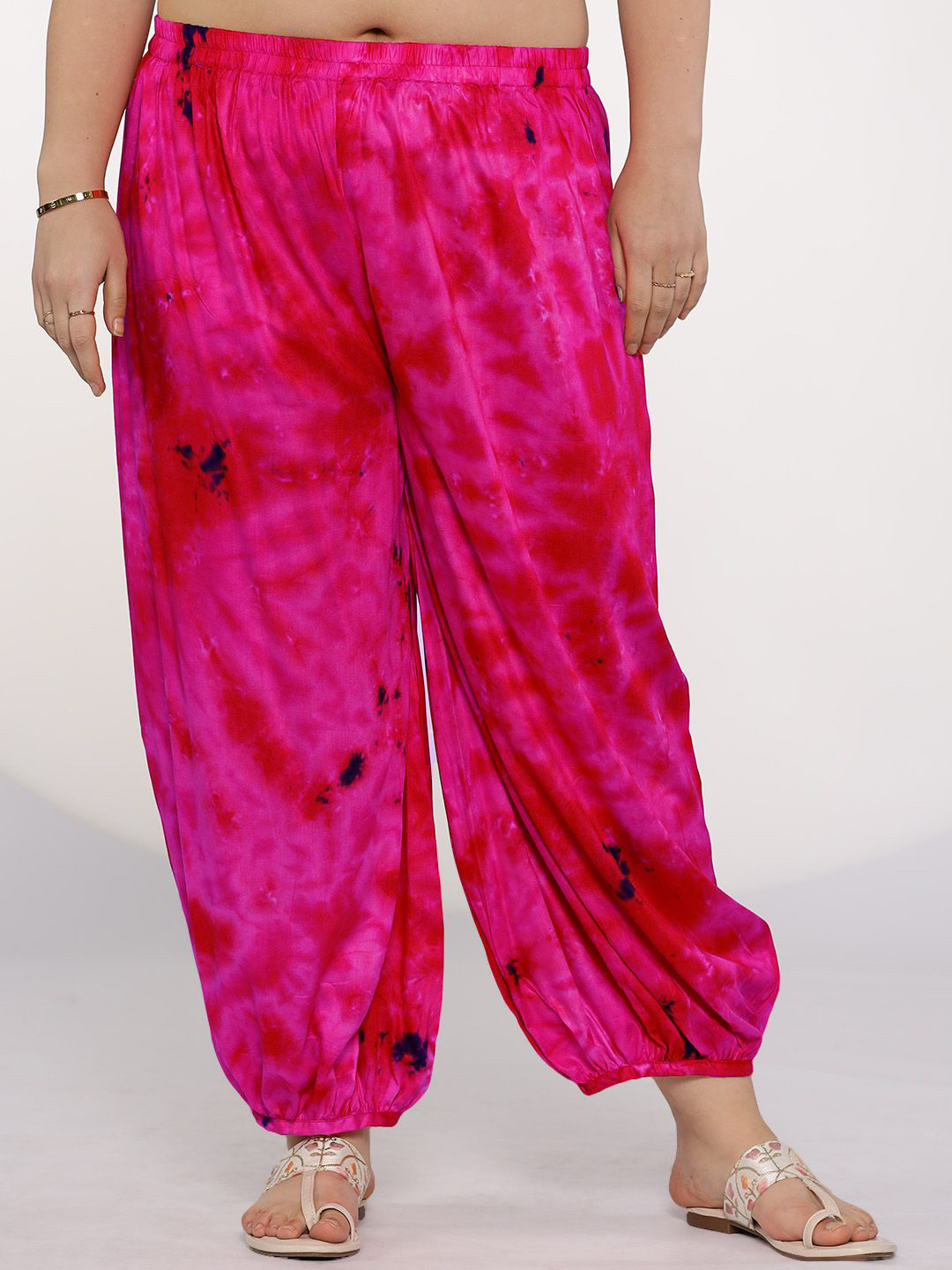 LetsDressUp Women Magenta Tie & Dye Balloon Salwar