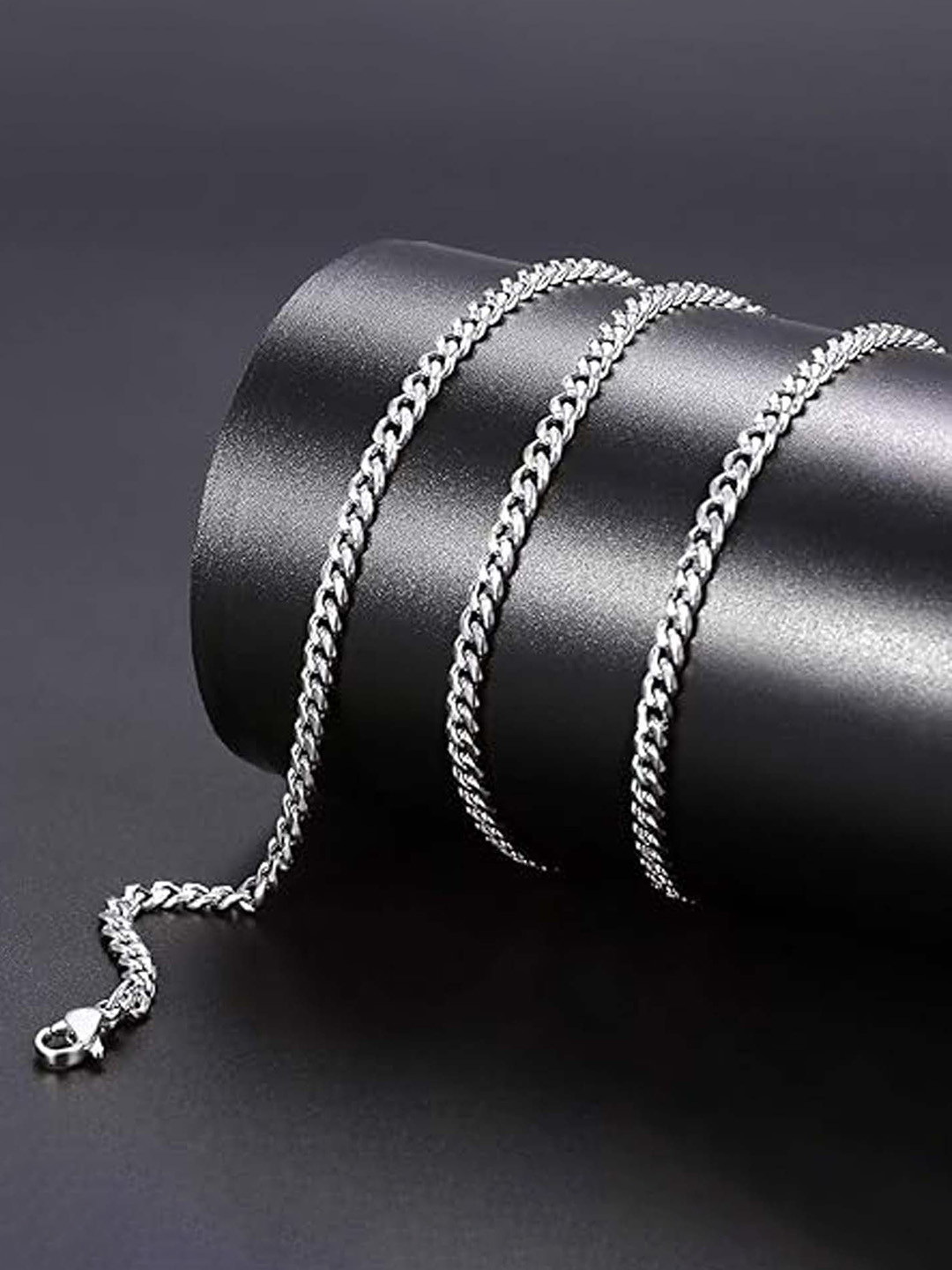 M Men Style Stainless Steel Silver-Plated Geometric Jersey Number Pendants With Chain
